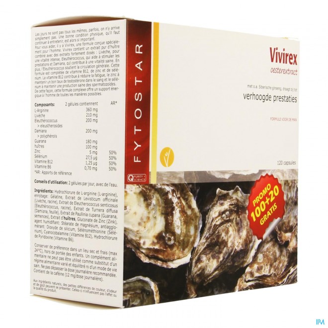 Fytostar Vivirex Extrait Huitres Maxi Caps 120