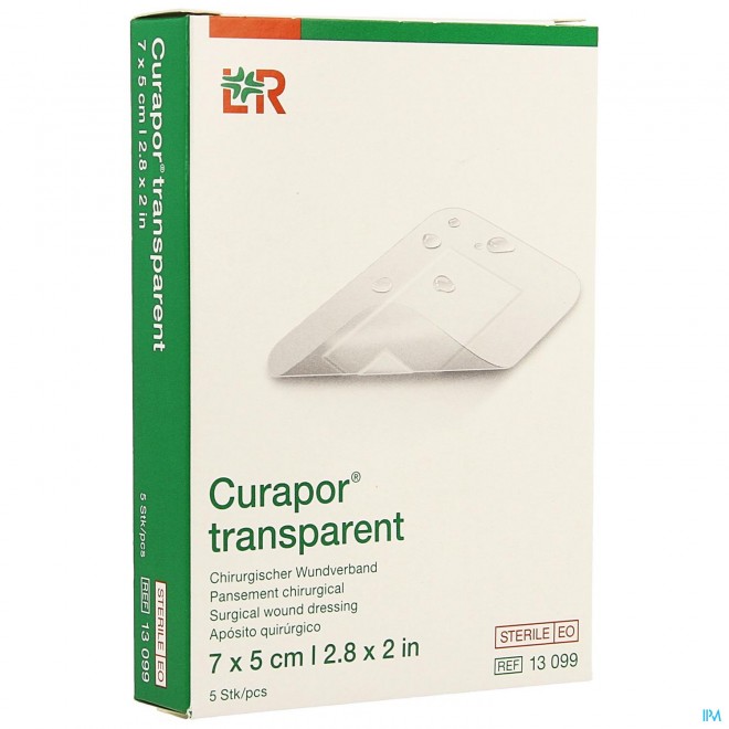 Curapor Transparent Steril 7cmx 5cm 5 13099