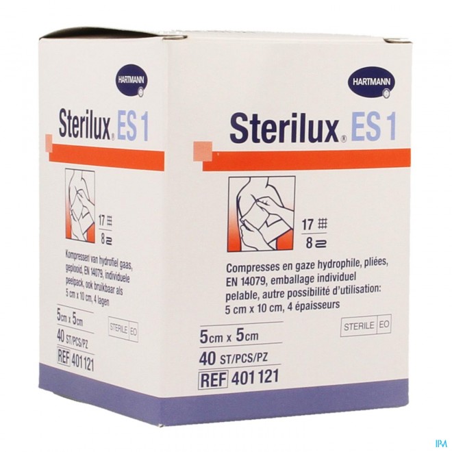 Sterilux Es1 Kp Ster 8pl 5,0x 5,0cm 40 4011219