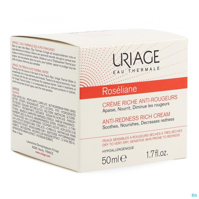 Uriage Roseliane Creme Rijk A/roodheid Pot 50ml