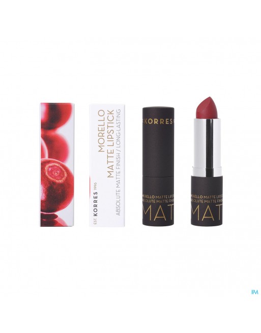 Korres Km Lipstick Morello Matte 59 Burgundy Red