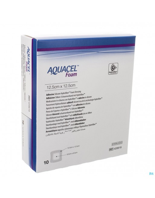 Aquacel Pans Mousse Adh Hydrofiber 12,5x12,5cm 10