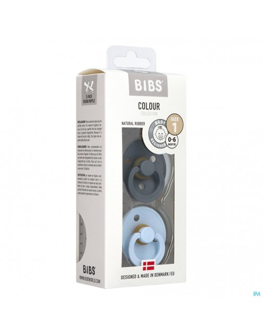 Bibs 1 Fopspeen Duo Iron Baby Blue