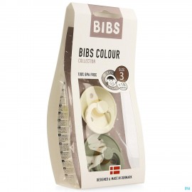 Bibs 3 Fopspeen Duo Sage Ivory