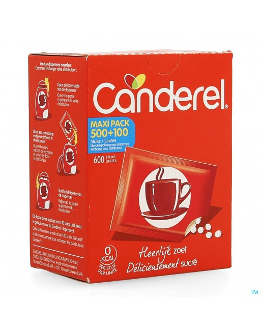 Canderel Navulpak Voor Dispenser Maxi Tabl 500+100