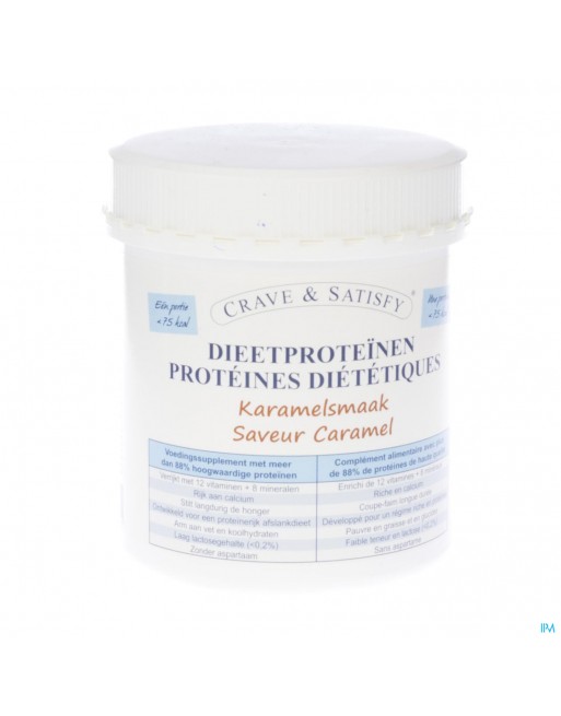 Crave & Satisfy Dieetproteinen Karamel Pot 200g Crave & Satisfy Dieetproteinen Karamel Pot 200g