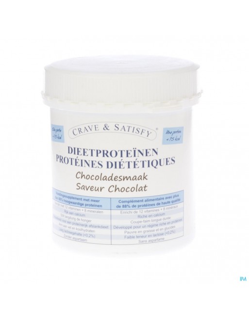 Crave & Satisfy Dieetproteinen Chocola Pot 200g Crave & Satisfy Dieetproteinen Chocola Pot 200g