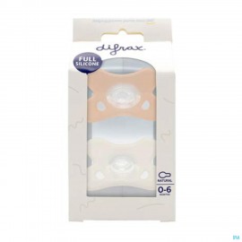 Difrax Fopspeen Natural 0-6m 2pack Assorti