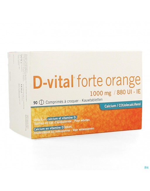 D-vital Forte Orange 1000mg/880ui Comp Croq. 90