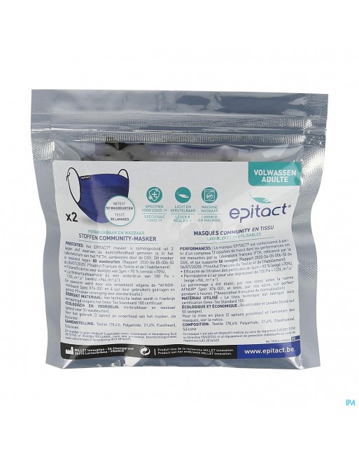 Masque Community Tissu Lavab. Reutilisab. Adulte 2