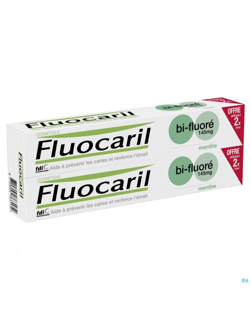 Fluocaril Dentifrice Bi-fluore 145 Menthe 2x75ml
