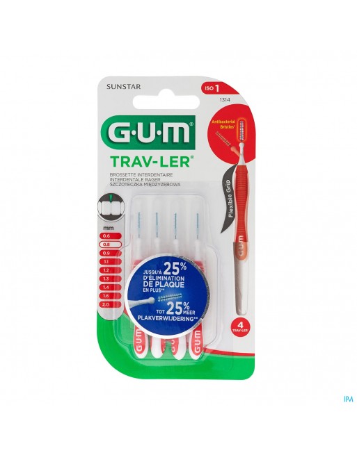 Gum Trav-ler Interdent.borsteltje 0,8mm 4 1314m4