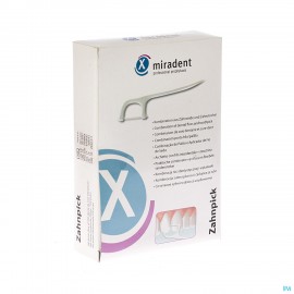 Miradent Cure-dent avec fil dentaire 100 pcs – emballé individuellement