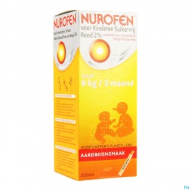 Nurofen Enfant Fraise Suspension Sans Sucre 2% 200ml
