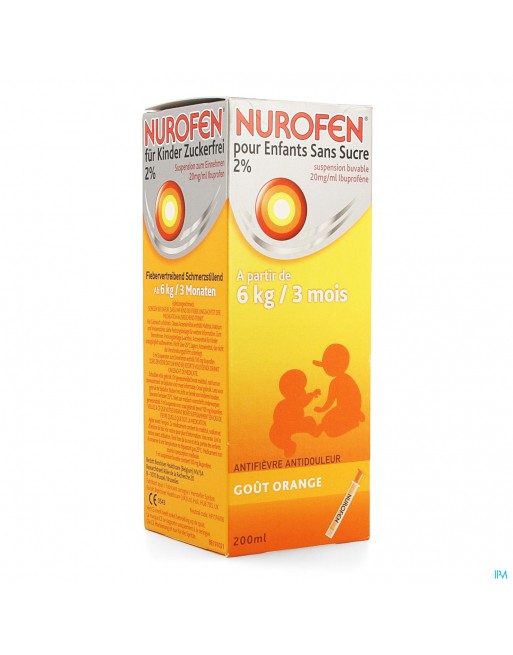 Nurofen Enfant Orange Susp Sans Sucre 200ml