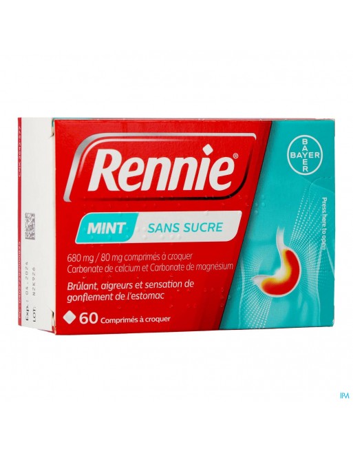 Rennie Menthe a sucer sans sucre 60 past
