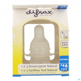 Difrax Tetine Natural 1-2-3 2 pièces 