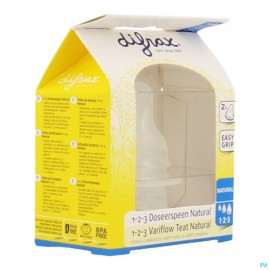 Difrax Tetine Natural 1-2-3 2 pièces 