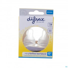 Difrax Tetine Natural 1-2-3 2 pièces 