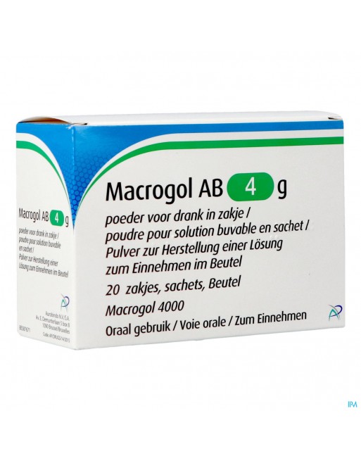 Macrogol Ab 4g Pdr Pour Sol Buvable Sach 20