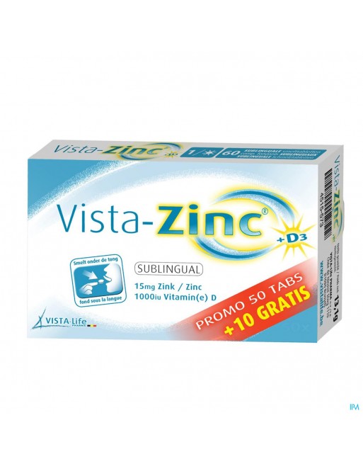 Vista Zinc Smelttabl 50 + 10 Gratis