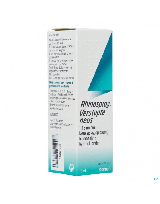 Rhinospray Verstopteneus 1,18mg/ml Neusspr Opl15ml