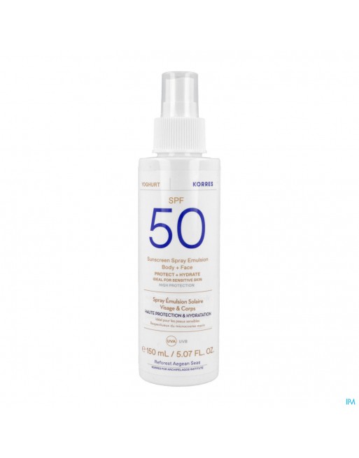 Korres Ks Spray Sol Yogourt Em.ip50 Vis&corp 150ml