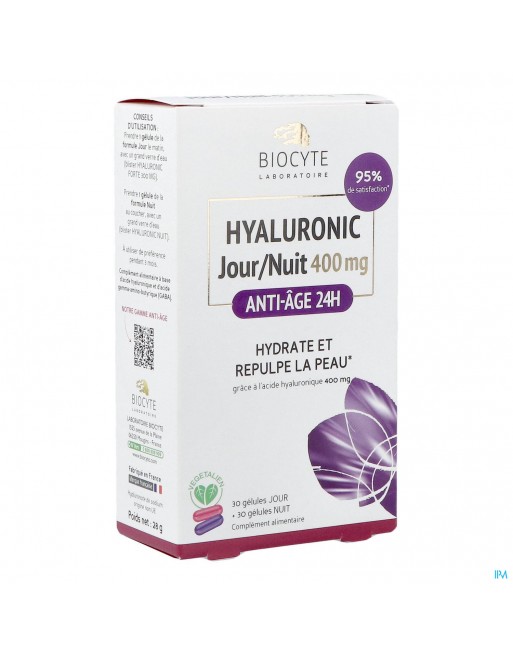 Biocyte Hyaluronic Dag-nacht 400mg Caps 30+30