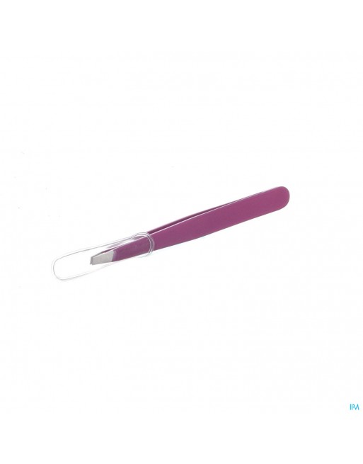 Schuine pincet - roestvrij - blauw