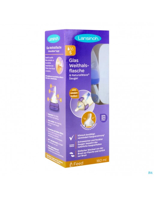 Lansinoh Biberon Verre + Tetine 160ml 4