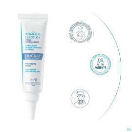 Ducray Keracnyl Glycolic+ Cr Tegen Zw.puntjes 30ml