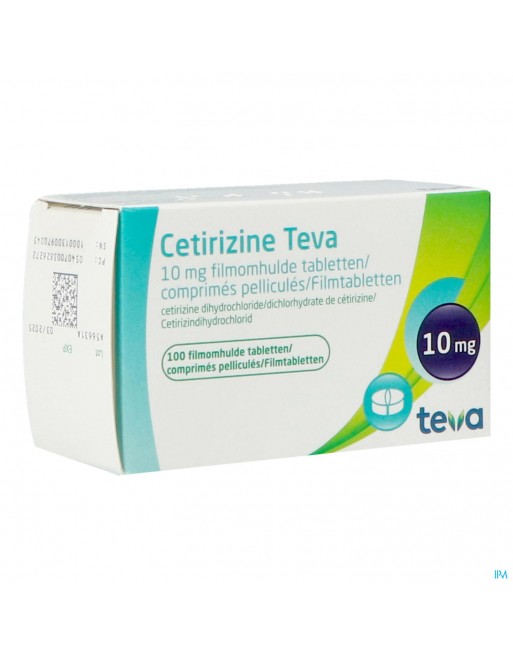 Cetirizine Teva 10mg Filmomh Tabl 100