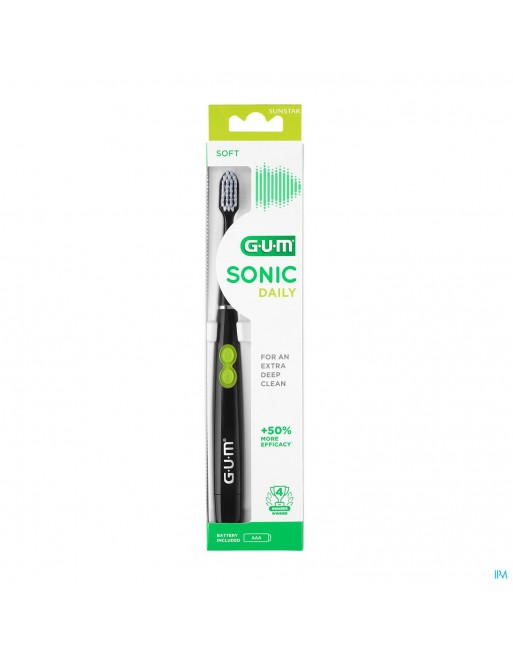 Gum Sonic Daily Brosse Dents Pile Noir