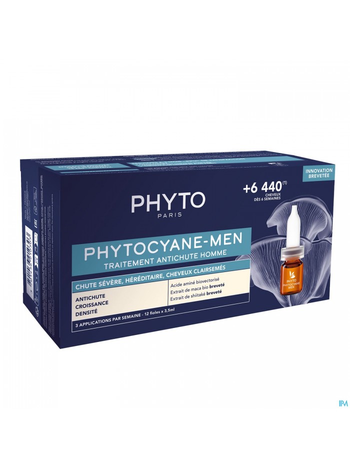 Phytocyane Men Trait. Chute Progr. Fioles 12x3,5ml