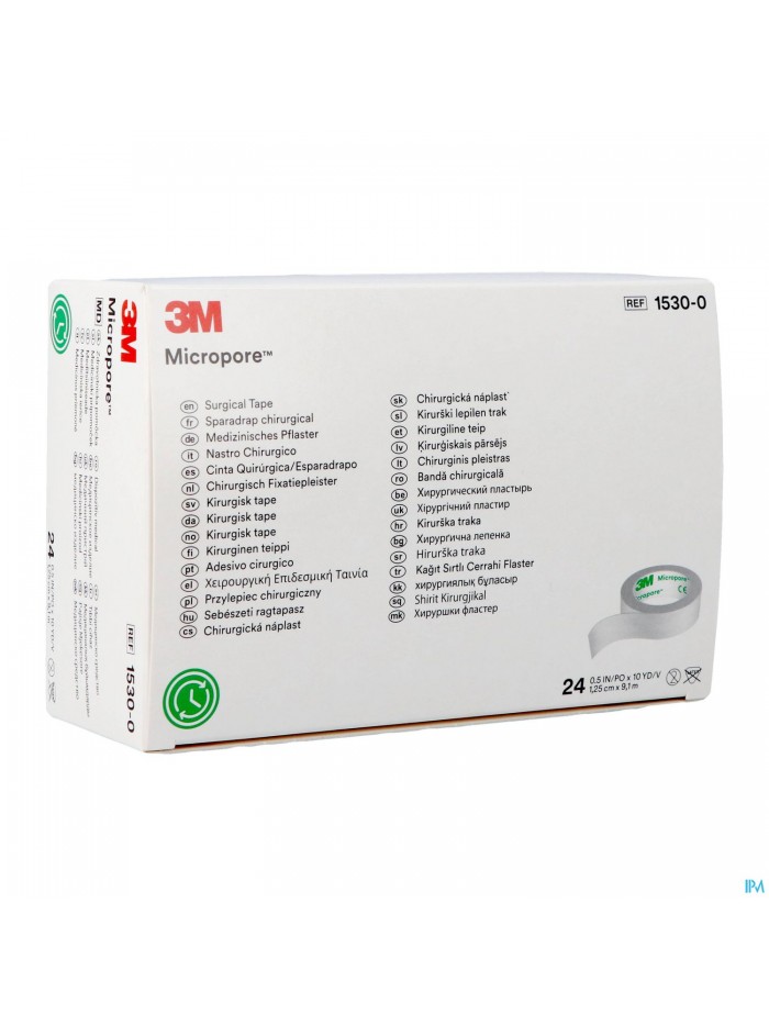 Micropore 3m Hechtpleister 12mmx9,14m Rol 24 1530