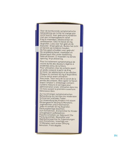 Ibuprofen Eg 40mg/ml Susp Oraal Gebruik 100ml