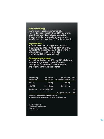 Zenixx 500 D Caps 60