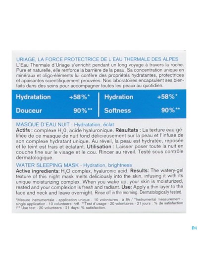 Uriage Eau Thermale Masque Eau Nuit 50ml