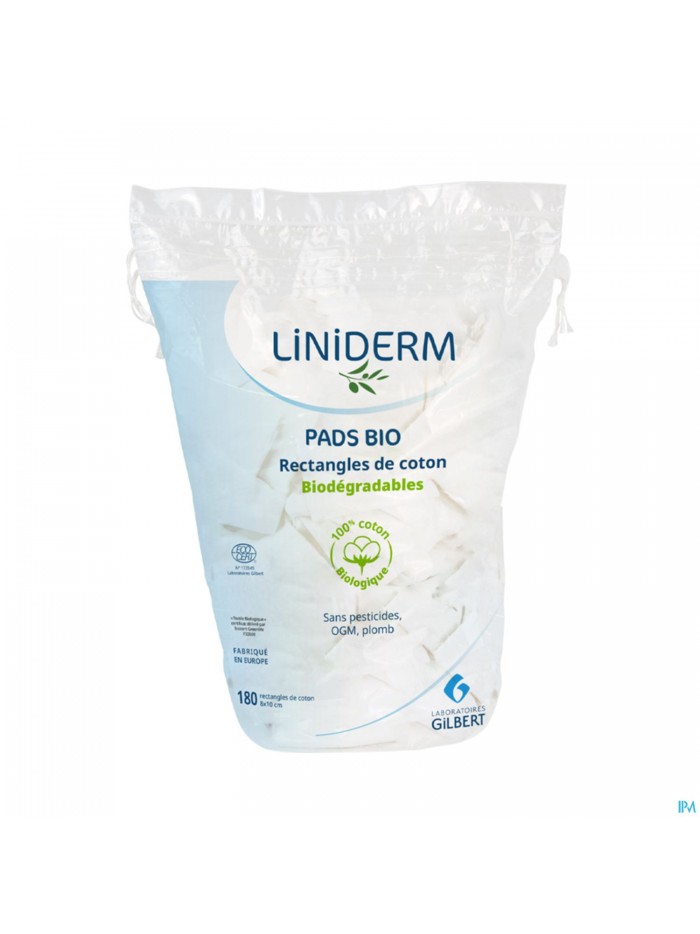Gilbert Pads Bio Rectangle Coton 8x10cm Sachet 180
