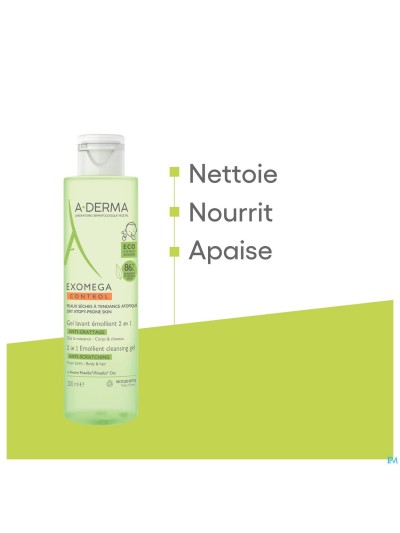 Aderma Exomega Control Reinigingsgel 2in1 200ml