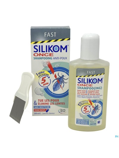 Silikom Once Shampooing Contre poux&lentes 200ml 