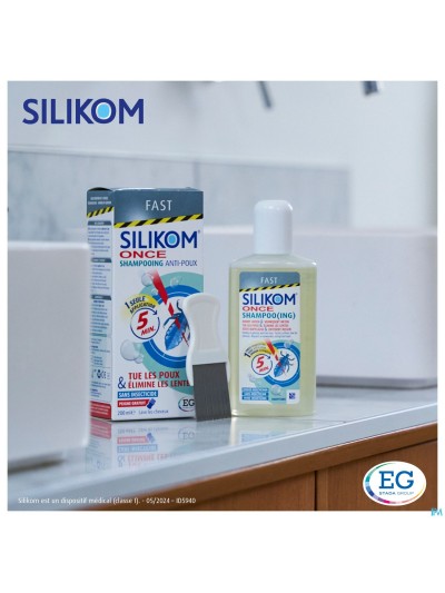 Silikom Once Shampooing Contre poux&lentes 200ml 