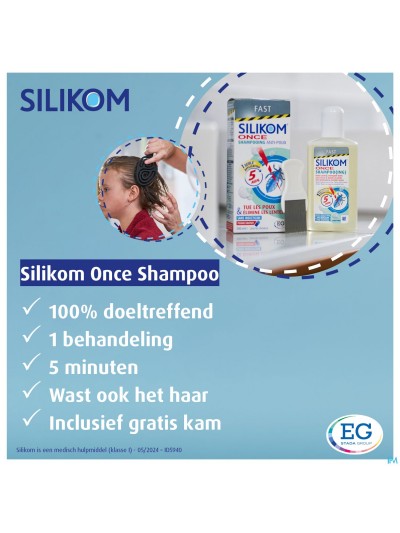 Silikom Once Shampooing Contre poux&lentes 200ml 