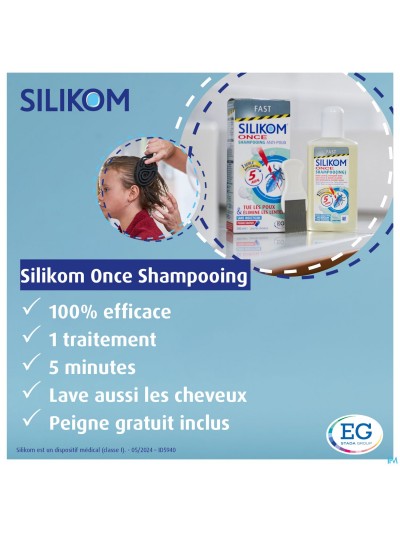 Silikom Once Shampooing Contre poux&lentes 200ml 
