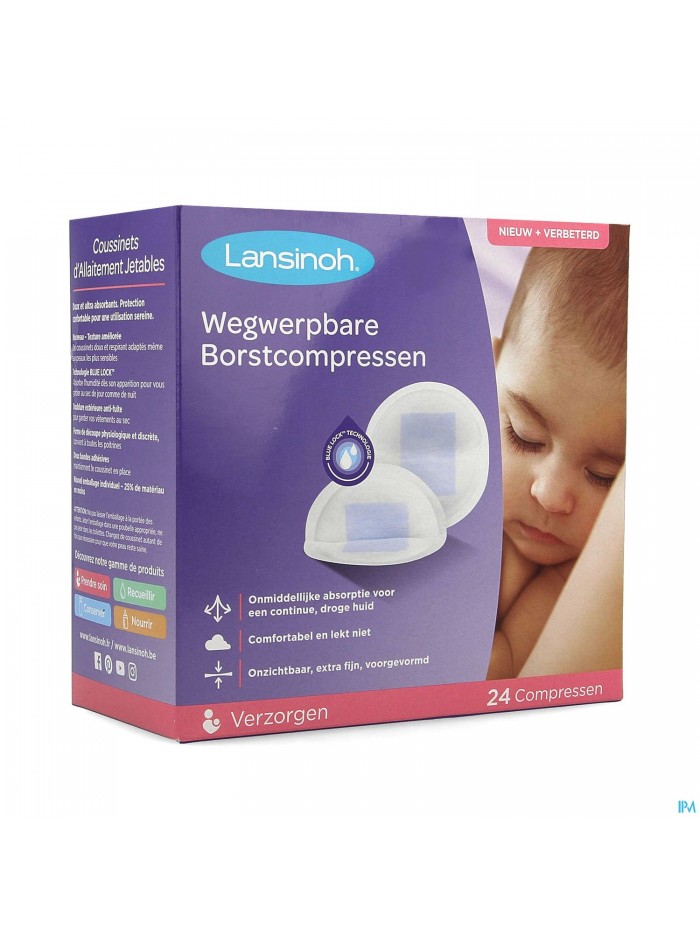 Lansinoh Coussinets Allait. Jet. Blue Lock Core 24
