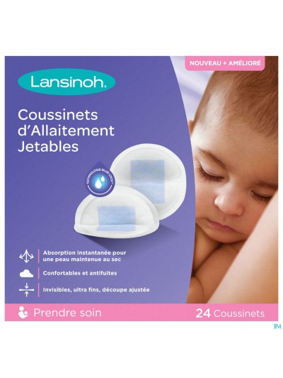 Lansinoh Coussinets Allait. Jet. Blue Lock Core 24