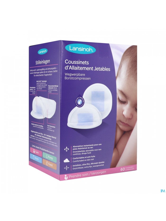 Lansinoh Coussinets Allait. Jet. Blue Lock Core 60