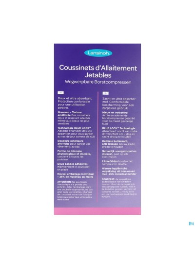 Lansinoh Coussinets Allait. Jet. Blue Lock Core 60