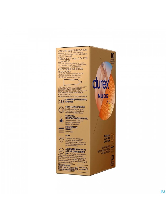 Durex Nude Xl Preservatifs 10