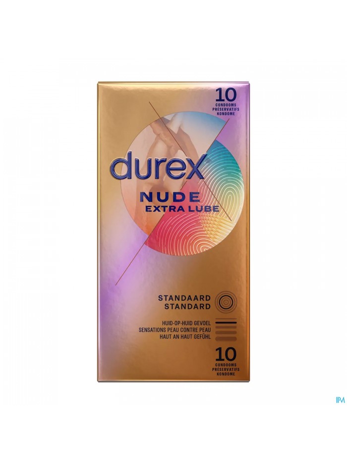 Durex Nude Extra Lube Preservatifs 10